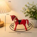 Nordisches Vintage Schaukelpferd Deko Figur Tischdekoration Geschenk Dekoartikel - Retro Kupfer