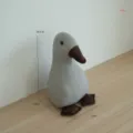 Grey polka-dot duck doorstop, cute fabric door stopper ornament for home and office decor. - Gray Polka Dot Duck Door Stopper