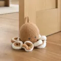 Cute plush octopus door stop for kids room home decor anti collision safety wedge toy - Brown Octopus Door Stop