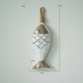 Stile mediterraneo pesce di legno appendino parete decorazione beige marrone variante sku - Ciondolo Pesce Marrone e Bianco