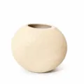 Vaso Sfera in Legno Grande 320g 19x17cm Minimalista Decorazione Fiori Secchi Tavolo - Grande Vaso Piatto Grezzo