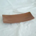 Brown curved decorative storage tray for jewelry rings and keys entry decor display. - Brown Long Basin