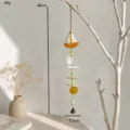 Campanella a vento colorata stile mediterraneo, barca a vela e conchiglia da appendere. - Stile Barca a Vela Giallo-Bianco