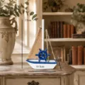 Veliero in legno mediterraneo modello nautico decorazione per la casa soprammobile - Barca di Tela Stile Timoniere
