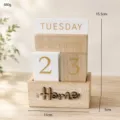 Set di calendario da scrivania perpetuo in legno con visualizzazione di data e decor. - Colore Legno Calendario Home