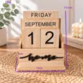Calendario perpetuo in legno blocco decorazione da scrivania visualizzazione data casa - Colore Legno Testo Nero Calendario Home