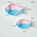 Set di placche decorative da parete con pesci in stile oceanico per bar e casa - Set di 2 pezzi / Blu rosato