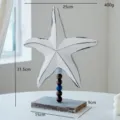Decoración de mesa estrella de mar de madera azul blanca estilo mediterráneo variante elegante - Estrella de Mar Blanca con Base