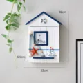 Scatola porta chiave da parete in legno stile mediterraneo decorazione per la casa. - Portachiavi Stella Marina
