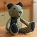 Retro stoffa peluche orsacchiotto quadri bambola fatta a mano cotone giocattolo 18cm - Orsetto a quadri verdi