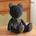Retrò tessuto orsacchiotto bambola, carino fatto a mano scozzese peluche giocattolo 18cm - Orsetto ciano
