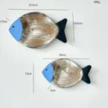 Wooden fish wall decor ocean style hanging ornament home cafe bar decoration set of two - Two-Piece Set / Retro Black Tone