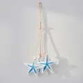 Decorazione da parete con stella marina in legno stile mediterraneo da appendere a casa - Filo di stelle marine