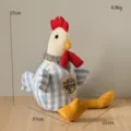 Peluche pollo fermaporta simpatico animale in tessuto ornamento per decorazione casa - Fermaporta Pollo / Quadri blu