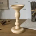 Vintage rough ceramic candlestick holder DIY unpainted pillar candle stand for home decor - Small Smooth Candle Holder