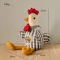 Fermaporte Gallo in Tessuto Carino Peluche Animale Pollo Decorazione Casa Figura Ponderata - Fermaporta Pollo / A Quadri Marroni