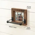 Vintage Wood Toilet Paper Holder Wall Mounted Rustic Barn Tissue Roll Dispenser Rack - Natural Wood Cottage Tissue Holder