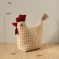 Fermaporta a gallina in tessuto ornamento animale carino con imbottitura in sabbia - Fermaporta Pollo / Quadretti Gialli