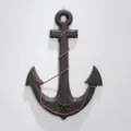 Ancora di legno stile mediterraneo decorazione murale retro anticata ornamento nautico casa - Ancora da 60 cm