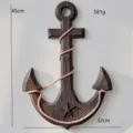 Mediterranean style wooden anchor wall decor vintage hanging ornament home decor craft - 45cm Anchor