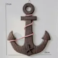 Mediterranean style retro distressed anchor wall hanging decoration, resin home craft ornament. - 31cm Anchor