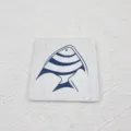 Wooden marine style cup coaster for kitchen table, blue fish design thermal insulation mat. - Sea Fish Style / Pack of 4
