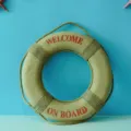 Mediterranean style foam lifebuoy wall hanging decor for home, bar and kindergarten use. - 30cm Burlap Lifebuoy