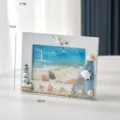 Cornice portafoto in legno stile mediterraneo da 6 pollici con conchiglia e faro casa. - Cornice per Foto Faro Orizzontale