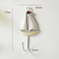 Gancio da parete a barca a vela stile mediterraneo appendiabiti decorativo per ingresso casa. - Gancio Barca a Vela