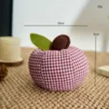 Ornamenti di mele in tessuto vichy vintage centrotavola decorativo, arredamento fatto a mano. - Mela a Quadri Viola