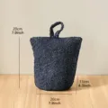 Fermaporte in tessuto peluche grigio scuro con maniglia, fermaporta pesante per la casa - Fermaporta neri in peluche