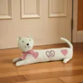 Fermafuori gatto in tessuto carino, fermaporta decorativo per camera da letto, casa. - Rosso