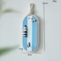 Gancio da parete decorativo stile mediterraneo in legno resina per chiavi e cappotti. - Gancio Faro Azzurro Ovale