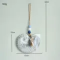 Decorazione murale con conchiglia in legno stile mediterraneo, pendente nautico per casa. - Conchiglia / Bianco Vintage