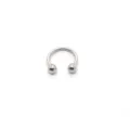 Anneau de piercing fer à cheval en acier inoxydable pour nez, lèvre ou oreille bijou. - 6mm / Couleur Acier avec Perle
