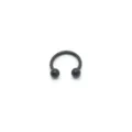 Anneau de piercing fer à cheval en acier noir pour nez lèvre corps bijou variante - 6mm / Noir avec Perle