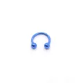 Blauwe roestvrijstalen hoefijzer piercing ring, circulaire barbell lichaamssieraad. - Blauw Met Bal