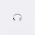 Roestvrijstalen hoefijzer circular barbell piercing ring met conische pennen voor lichaamssieraden. - Zilvertint Met Spits