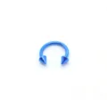 Blauwe spike hoefijzer piercing ring roestvrij staal circulaire barbell septum lip juweel - Blauw Met Spits