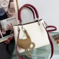 Bolso de mano elegante para mujer de lona bolso de hombro cruzado informal bolso de asa - Con Colgante / Blanco Hueso (Con Colgante)