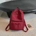 Women casual backpack stylish multi-pocket travel school bookbag burgundy fashion daypack - Burgundy