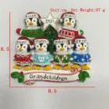 Cute Christmas penguin family ornament resin tree hanging pendant holiday decor gift 9.5cm - 6 Penguins
