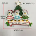 Christmas penguin family tree hanging ornament resin decor holiday party gift prop - 3 Penguins