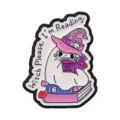 Cute ghost witch enamel pin with magical hat and book design, funny cartoon metal brooch badge. - Witch Reading Style (UVXZ610)