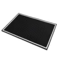 Black rubber bar mat with white border, non-slip draining mat for kitchen and bar counter. - 45*30cm / Black