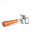 Solid wood stainless steel coffee machine portafilter handle replacement, 51mm, 356g - Natural Beechwood (Style B2) / 51mm Delonghi Three-Ear Bottomed Double Spout