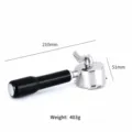 Replacement coffee machine portafilter with plastic handle and stainless steel double spout 210mm - Black Plastic Handle (Style C2) / 51mm Delonghi Three-Ear Bottomed Double Spout