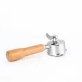 Edelstahl Kaffeemaschine Portafilter mit Holzgriff, 3-Ohr doppeltem Auslauf Design Modell. - Buchenholz (Modell C1) / 51mm Delonghi Drei-Ohr Mit Boden Doppelter Auslauf