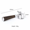 Edelstahl Kaffeefilterträger mit Massivholzgriff Modell A schwarzes Palisanderholz 226mm - Schwarzes Palisander Mit Endkappe (Modell A) / 51mm Delonghi Drei-Ohr Mit Boden Doppelter Auslauf