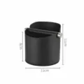 Black round coffee knock box espresso dump bin with stainless steel bar for home cafe use - S / Black